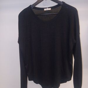 rag & bone Black Scoop Neck Crew Sweater